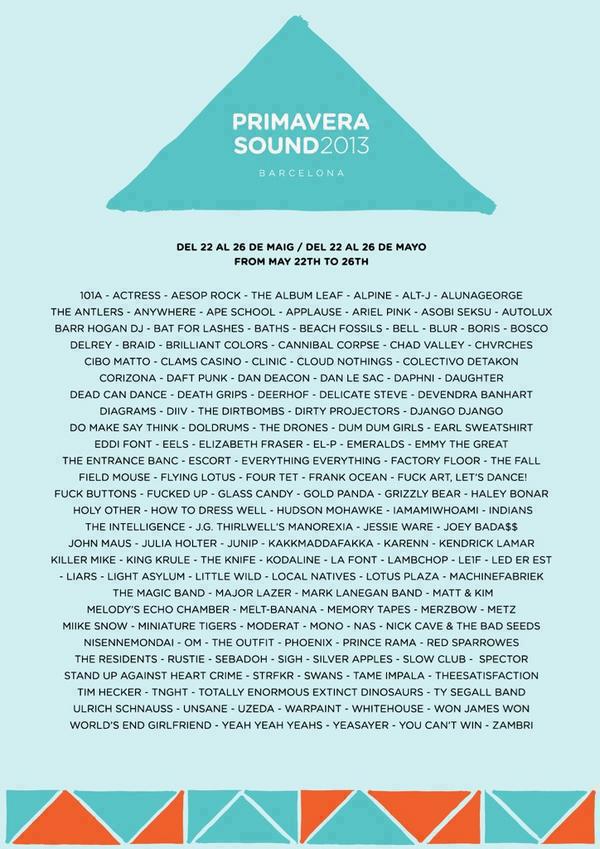 Primavera Sound 2013 poster