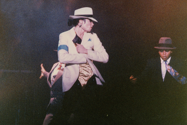 Michael Jackson tijdens zijn Dangerous Tour in 1997. Jackson heeft zelf nooit op Glastonbury gestaan. Foto: Daniele Dalledonne