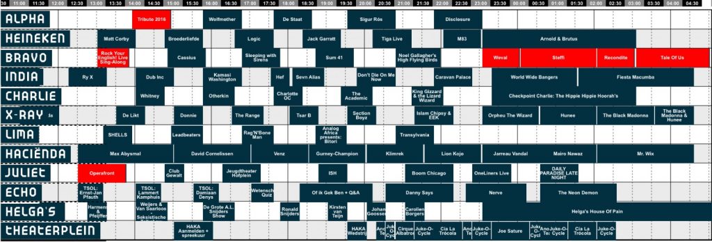 Bente Bollmann - blokkenschema zaterdag