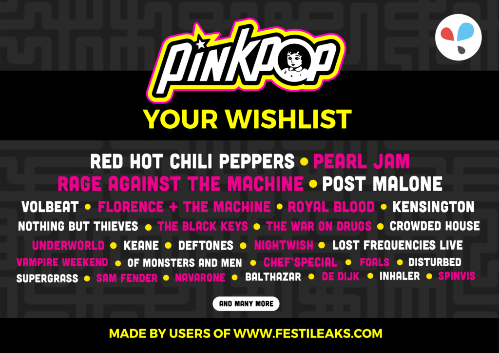 Pinkpop 2020 Wishlist