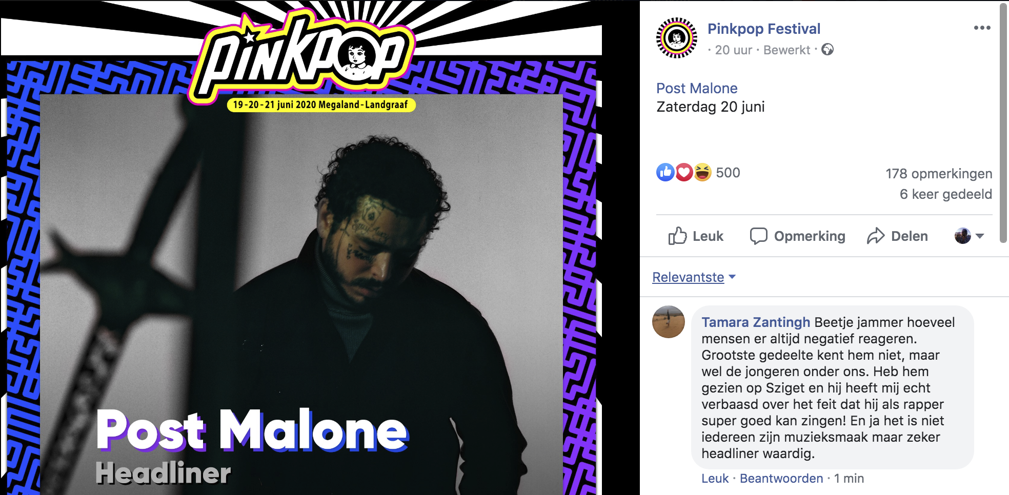 Pinkpop 2020 Post Malone