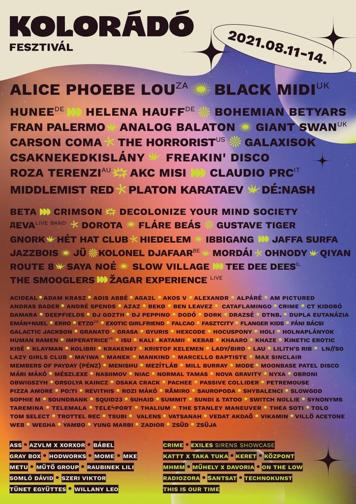 Kolorádó Fesztivál 2021 lineup