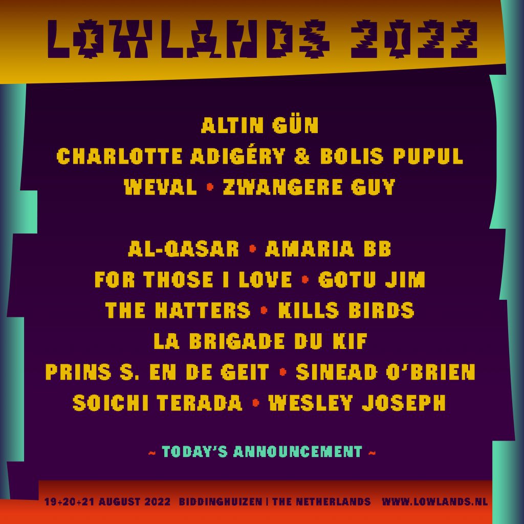 nieuwe namen voor lowlands 2022