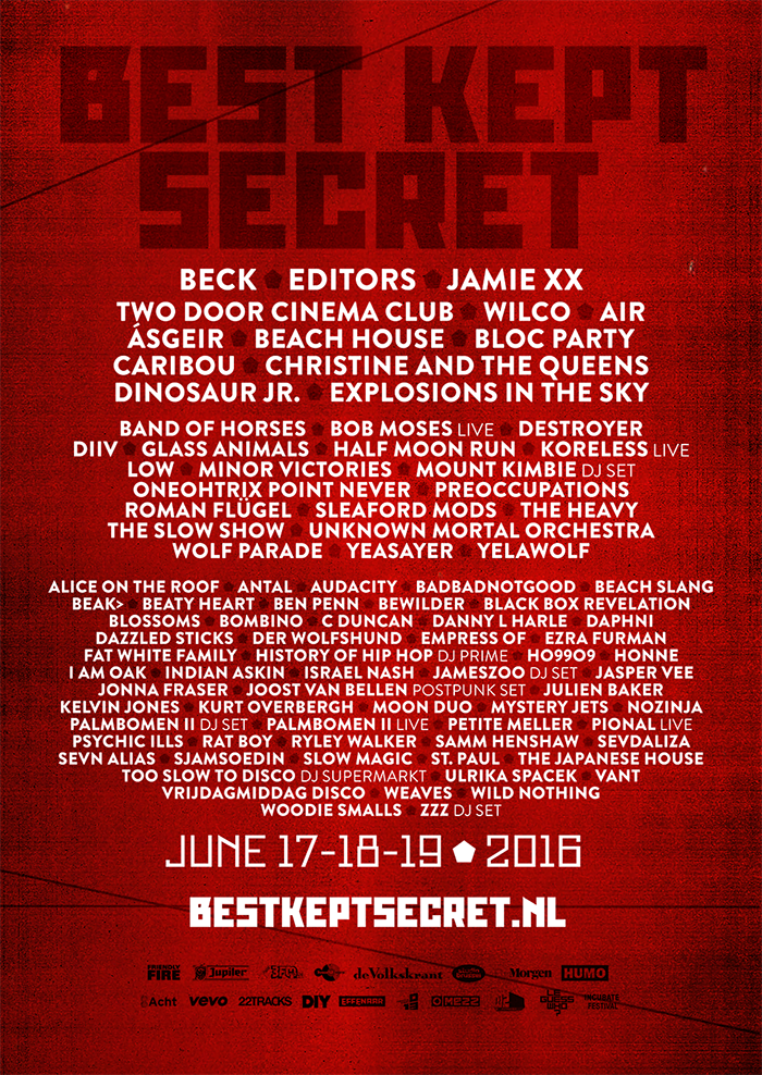 Best Kept Secret line-up poster 2016