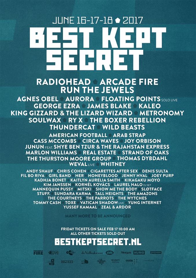 Best Kept Secret line-up poster 2017