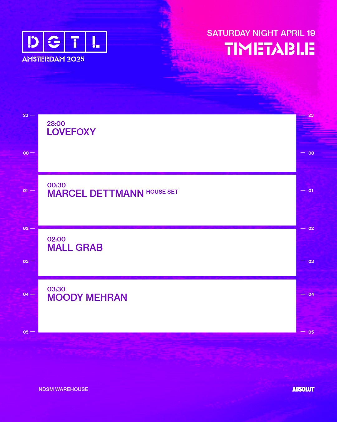 DGTL 2025 Saturday Night timetable
