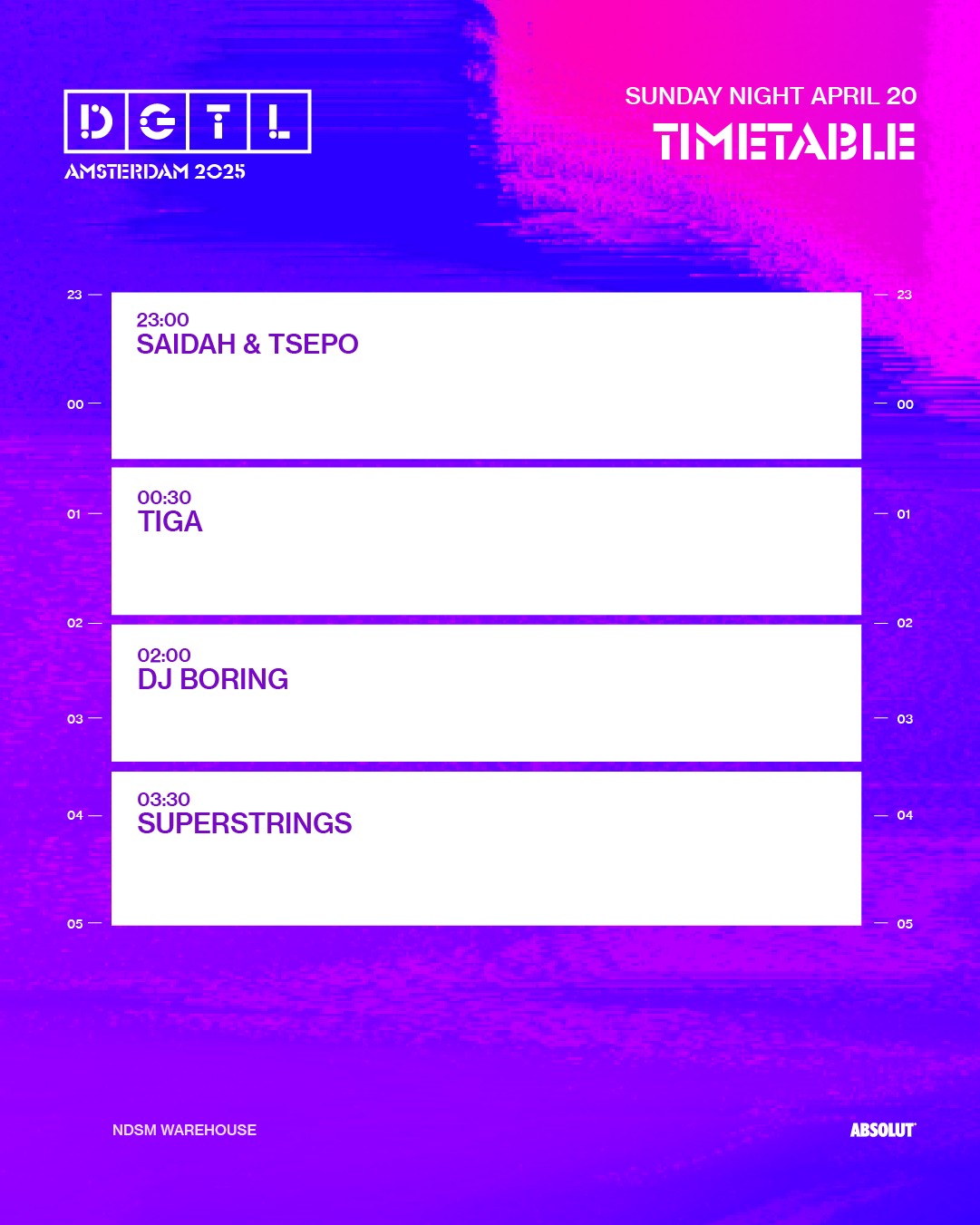 DGTL 2025 Sunday Night timetable