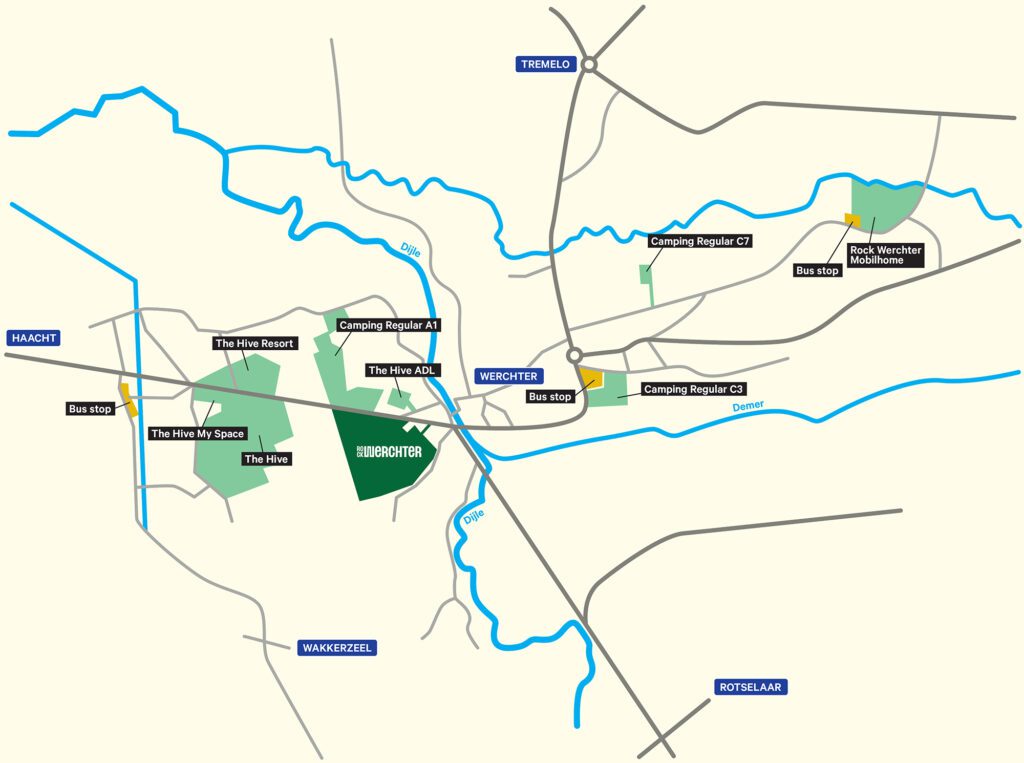 Rock Werchter camping plattegrond