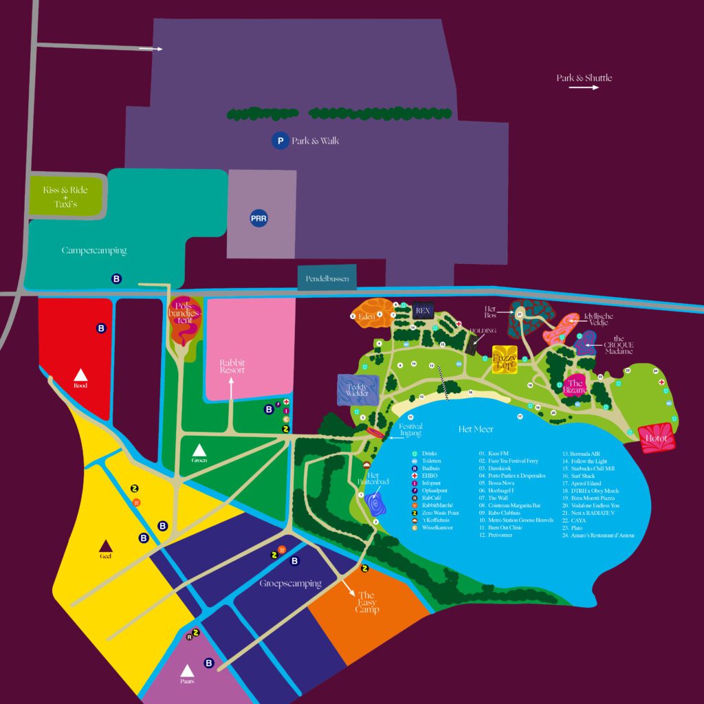 plattegrond Down The Rabbit Hole 2025
